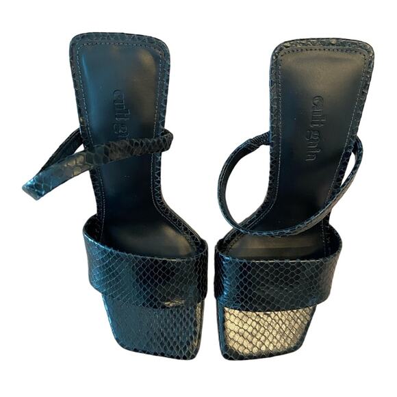 Cult Gaia Rene Cutout Sculpted Illusion Heel Sandal Square Toe Leather Size 35.5 - Picture 8 of 13